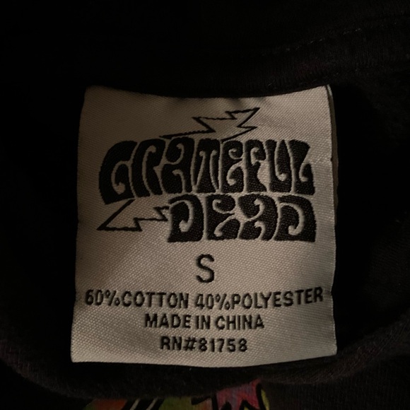 🐻🌈GRATEFUL DEAD BLACK JACK DANCING BEARS GRAPHIC BLACK LONG SLEEVE HOODIE🌈🐻 - Picture 5 of 9